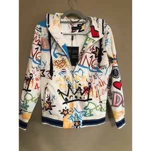 Dolce & Gabbana Graffiti Zip Up Hooded Jacket M NEW